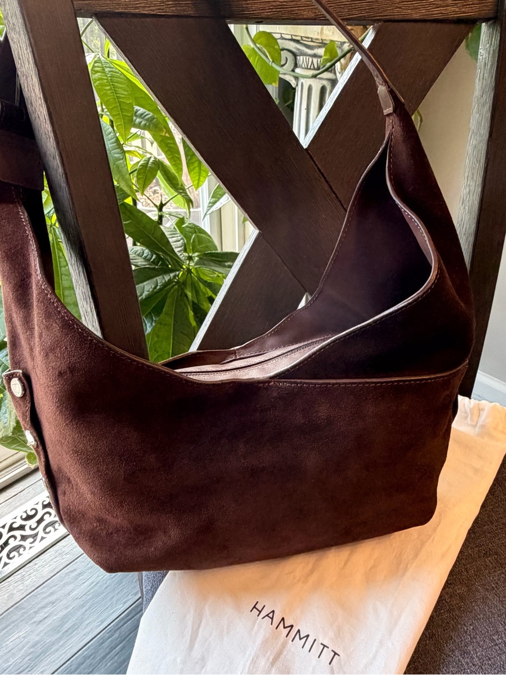 HAMMITT Zippered Tom/Med in Espresso 
Belted Suede/Gun Metal - Picture 3 of 13